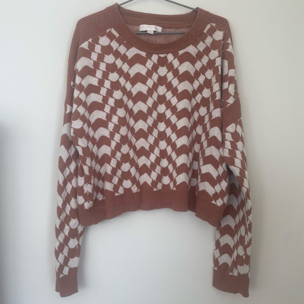 Spiritual Gangster Crimp Yarn Gemma sweater in Canyon Geo colorway sz L